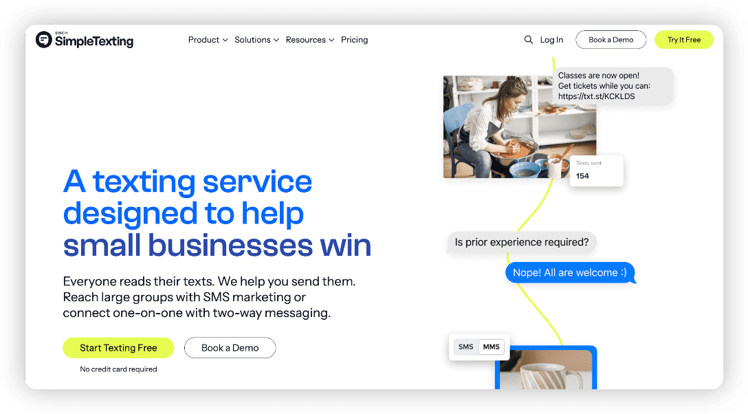 SimpleTexting短信营销平台界面